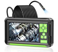 Endoscope à Double Objectif, Caméra Endoscopique avec Prises de Vue Photo et vidéo, Écran IPS 4,3", Câble Semi-Rigide 5m, Zoom 4X, Caméra Serpent 1080P pour Inspection Automobile, Plomberie