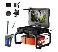 Endoscope Industriel,Camera Inspection Tuyau,AHD 9"Borescope,Sonde 23mm,Compteur Metres,Emission Et Recepteur 512HZ,Auto Equilibre,12 LED Blanches,Inspection Egout Souterrain,Controle(Size:50m(164ft))
