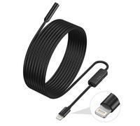 Endoscope pour iPhone, Caméra d'inspection avec Objectif de 5.5 mm pour, Borescope à câble Semi-Rigide de 1 mètres IP68 étanche