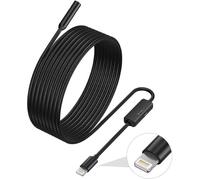 Endoscope pour iPhone, ILIHOME Caméra d'inspection avec Objectif de 5.5 mm pour, Borescope à câble Semi-Rigide de 2 mètres