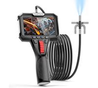Endoscope Y400 avec éclairage, caméra d'inspection de type borescope avec écran LCD de 4,3 pouces et 6 LED, endoscope étanche IP67 avec un tube semi-rigide de 1,0 mètre