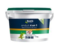 BOSTIK Enduit Mural 4 en 1 Pâte - Rebouche, Egalise, Lisse, Colle - Intérieur/Extérieur - Couleur : Blanc - Pot de 4kg