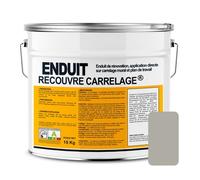 Enduit carrelage effet béton, salle de bain, cuisine, recouvre les joints, lisse et décore 15 Kg Galet
