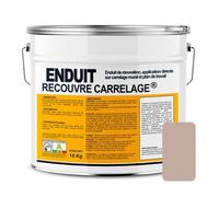 Enduit carrelage effet béton, salle de bain, cuisine, recouvre les joints, lisse et décore 15 Kg Marron glacé