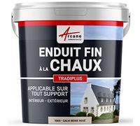 Enduit Chaux Fin Intérieur Extérieur, Murs, Façade 15 kg Calvi Beige Rosé | S'Applique Facilement, Aspect Minéral, Microporeux, Laisse Respirer, Résiste aux Uv, Murs et Façade - Arcane Industries