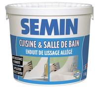 Enduit de finition - SEMIN - Lissage - 1 kg - Haute résistance à l'humidité - Prêt à l'emploi