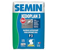 Enduit de Ragréage Autolissant Kedoplan Fibré Semin, Sol Intérieur, sac de 25 kg