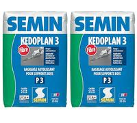 Enduit de Ragréage Autolissant Kedoplan Fibré Semin, Sol Intérieur, sac de 25 kg (lot de 2)