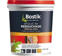 Bostik Enduit de rebouchage bois Pâte 1.5 kg – Rebouche jusqu'à 1 cm – Facile à peindre – Chêne