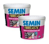 Enduit de Rebouchage Élastique Fibrelastic à Base de Fibre de Verre pour Fissures Vivantes, Int-Ext, seau de 5 kg, Lot de 2