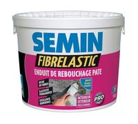 Enduit de Rebouchage Élastique Fibrelastic à Base de Fibre de Verre pour Fissures Vivantes, Intérieur-Extérieur, seau de 5 kg