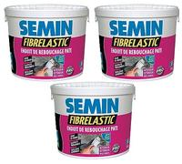 Enduit de Rebouchage Élastique Fibrelastic à Base de Fibre de Verre pour Fissures Vivantes, Intérieur/Extérieur, seau de 5 kg, Lot de 3
