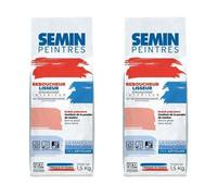 Enduit de rebouchage et lissage en poudre SEMIN - séchage rapide - intérieur - lot de 2 sacs de 1,5 kg