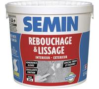Enduit de rebouchage - Semin - 1,5 kg - intérieur-extérieur - haute adhérence - finition parfaite