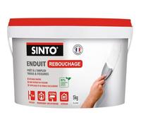 SINTO - Enduit Rebouchage Trous et Fissures - Prêt à l'Emploi - 97% d'Ingrédients d'Origine Naturelle -Séchage Rapide - Sans Retrait Ni Fissure -Usage Intérieur - Technique Professionnelle - 5kg