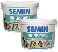 Enduit de Rénovation Anciens Fonds Semin, Supports Irréguliers Spécial Toile de Verre, Carrelage, Intérieur/Extérieur, Seau de 5 kg (Lot de 2)