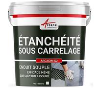Enduit d'étanchéité, sous carrelage, imperméabilisation, béton, dalle, chape, terrasse, bassin, piscine, fissure, souple : Arcacim s2-4 kg Blanc - ARCANE INDUSTRIES