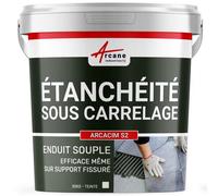 Enduit d'étanchéité sous carrelage imperméabilisation béton Dalle Chape terrasse bassin piscine fissure souple ARCACIM S2 Blanc 20 kg