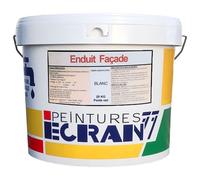 Peintures Daniel Enduit façade, crepi grains fins extérieur, renforce les murs, masque les défauts, application rouleau, prêt à l'emploi ECRAN 77 25 Kg