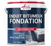 Enduit Fondation Bitumineux Étanchéité Mur Enterré 5 kg Noir | Enduit Bitumineux, Imperméabilise les Murs Enterrés et Fondations, Protège Maçonnerie, Bois et Métal - Arcane Industries