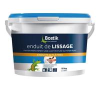 Bostik Enduit de Lissage en Pâte, Prêt à l'Emploi, Application Facile, Usage Intérieur, Seau de 15 kg, Blanc