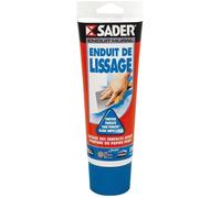 Sader Enduit de Lissage Prêt à l'Emploi en Pâte - Enduit Mur Intérieur et Plafond - Utilisable comme Joint Plaque de Plâtre, Rebouche Trou Jusqu'à 2 mm et Bouche Pore Bois - Blanc - Tube 330 g
