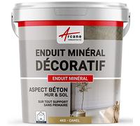 Enduit Minéral Décoratif Aspect Béton Mur et Sol 4 kg Camel | Usage Intérieur, sans Primaire, s'Applique sur Tout Support, Finition Lisse, Couvrance Parfaite - Arcane Industries