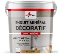 Enduit minréral decoratif interieur | Aspect/Effet beton pour sol et mur toute pièce intérieure - 4 kg Cuivre - ARCANE INDUSTRIES