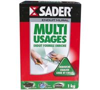 Enduit Multi-usages - SADER - 1 kg - Prêt à gâcher - Séchage rapide - Adapté pièces humides