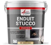 Enduit Stucco Intérieur avec Mortier et Colorant 7 m² Jaune Sable