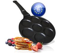 endusor Poêle Pancakes à Induction (Ø26cm) antiadhésive 7 trous | Gaz Céramique Électrique Halogène, Poêle à œufs, pour Pancakes Blinis Oeuf Crêpe
