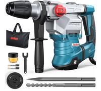 ENEACRO Marteau Perforateur SDS-Max Professionnel 12J, 1500W, 3-en-1 avec embrayage de sécurité et Anti-vibration - Capacité de perçage 40mm dans le béton - Inclus Burin, Foret et sac de Transport