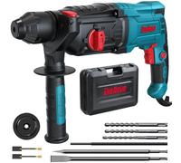 ENEACRO Marteau Perforateur SDS-Plus, 6 Vitesse Variable avec 4 Fonctions, Débrayage de Sécurité, Capacité de Perçage de 26 mm dans le béton - 3 Forets, 2 Burins et Boîtes Inclus