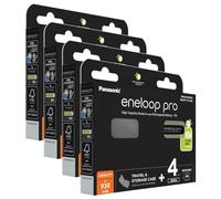 Eneloop Pro Lot de 4 x 4 Piles Rechargeables NiMh AAA/HR03 930mAh + boîte de Rangement