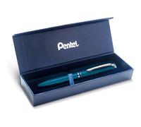 Energel Rollerball Gel High-End Retractable Tip 0.7 Mm Metal Body Matt Turquoise ¿ Gift Box