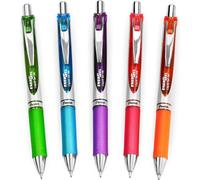 Energel Xm Bl77 Liquid Gel Pens, 0.7mm Retractable Tip, 54% Recycled, Tropical Color Inks, 5-Pack