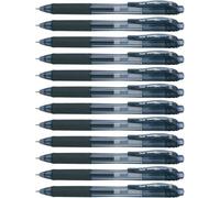 Energelx Pack Of 12 Retractable Gel Rollerball Pens 0.5 Mm Tip Black
