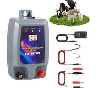 Énergiseur pour clôture électrique, tension pulsée de 12000 volts, alimentation 12V 2A, portée effective jusqu'à 15 km, convient pour le bétail et la volaille