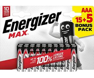 Energizer 1900458 E301534800 Max Lot de 20 Piles alcalines AAA 1,5 V