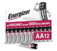 Energizer Advanced Piles AA (Lot de 12) Mignon LR6 Alcaline 1,5 V - Haute Performance - Télécommandes, Jouets et Électroniques - Made in EU - Emballage 0% Plastique - Conservation 10 Ans