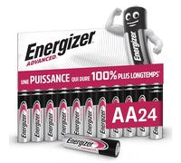 Energizer Advanced Piles AA (Lot de 24) Mignon LR6 Alcaline 1,5 V - Haute Performance - Télécommandes, Jouets et Électroniques - Made in EU - Emballage 0% Plastique - Conservation 10 Ans