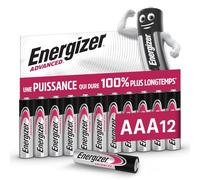 Energizer Advanced Piles AAA (Lot de 12) Micro LR03 Alcaline 1,5 V - Haute Performance - Télécommandes, Jouets et Électroniques - Made in EU - Emballage 0% Plastique - Conservation 10 Ans