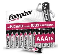 Energizer Advanced Piles AAA (Lot de 16) Micro LR03 Alcaline 1,5 V - Haute Performance - Télécommandes, Jouets et Électroniques - Made in EU - Emballage 0% Plastique - Conservation 10 Ans