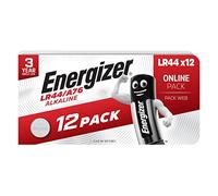 Energizer Alkaline - Pile LR44 (Lot de 12) - Bouton A76 Alcaline 1,5V - pour thermomètres, calculatrices, Montres, appareils médicaux - sans Mercure - Emballage sécurisé [Exclusivité Amazon]