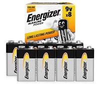 Energizer Alkaline Power Pile 9V (Lot de 8) - Alcaline Neuf Volts - Énergie Longue durée - pour Les Détecteurs de Fumée et Les Radios - Emballage 100% Recyclable [Exclusivité Amazon]