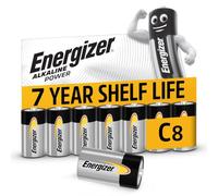 Energizer Alkaline Power, Pile C (Lot de 8), Alcaline, Énergie Longue durée | pour Lampes de Poche et Jouets - Emballage 100% Recyclable et sans Plastique - Conservation 7 Ans [Exclusivité Amazon]
