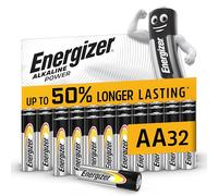 Energizer Alkaline Power - Piles AA (Lot de 32) - Alcaline 1,5V - Énergie Longue durée - Idéales pour Les appareils du Quotidien - Emballage 100% Recyclable - Conservation 7 Ans [Exclusivité Amazon]