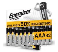 Energizer Alkaline Power Piles AAA (Lot de 32), 1,5V, Énergie Longue durée | Idéales pour Les appareils du Quotidien, Emballage 100% Recyclable, Conservation 7 Ans [Exclusivité Amazon]