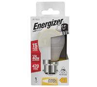 Energizer Ampoule boule LED culot à baïonnette B22, blanc chaud, 6 W équivalent 40 W, 470 lumens, Single Pack, B22d (Bayonet Cap)