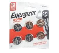 Energizer CR 2032 Pile Bouton (Lot de 6) - Piles Lithium 3V- pour L'Air Tag, Clés, appareils Maison, Sport et médicaux - Emballage sécurisé - Conservation 10 Ans